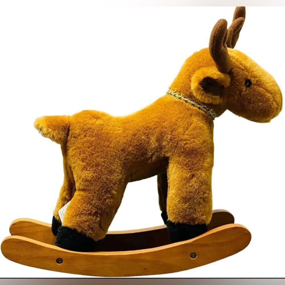 Plush Rocking Reindeer Toy - Brown and Black
